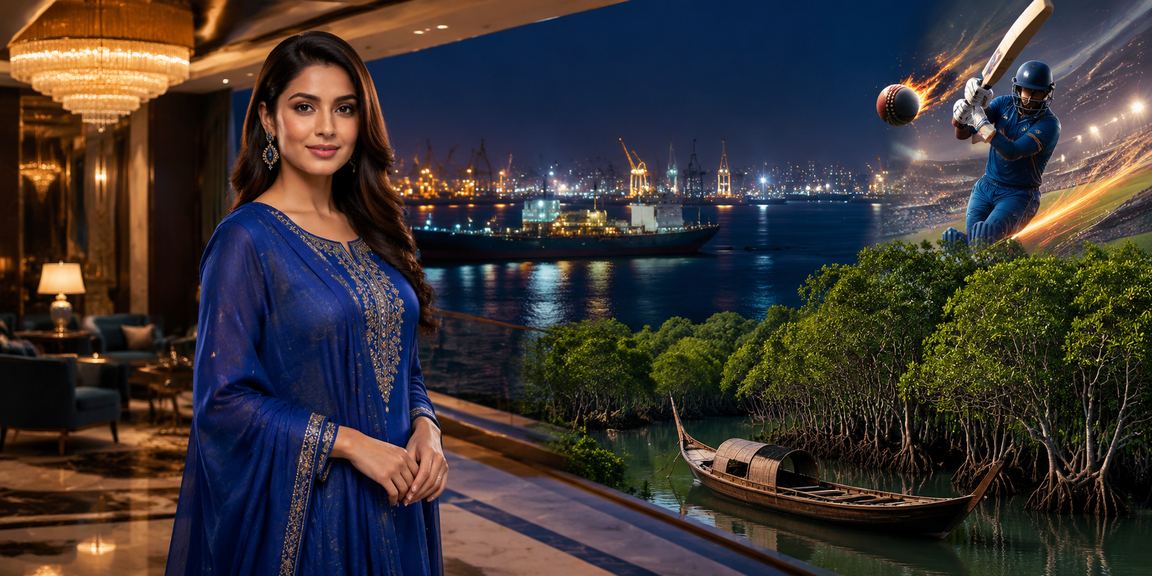 চট্টগ্রামে ক্রিকেট বেটিং উপভোগ করছেন সালোয়ার কামিজ পরিহিত মডেল